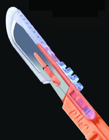 Scalpel Safety Personna Plus® No. 10 Polymer Coated Stainless Steel / Plastic Classic Grip Handle Sterile Disposable (10/BX 12BX/CS) by SouthMedic Inc.  ID 73-0610